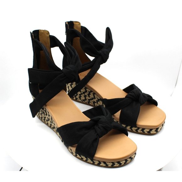 Ugg Shoes | Ugg Women's Yarrow Espadrille Wedge Sandals | Color: Black | Size: 10 | Petitejosephine's Closet